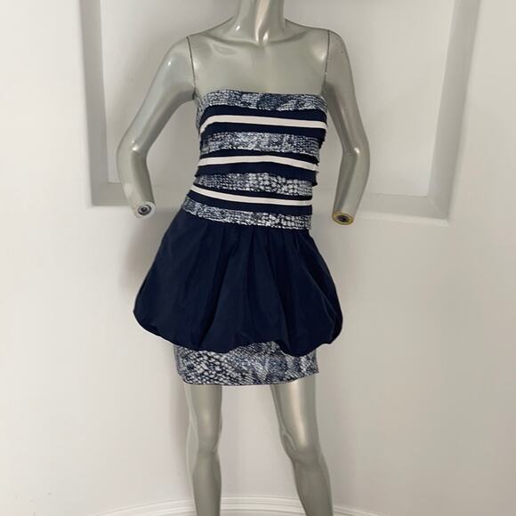 Bcbgmaxazria Milo  Strapless sequin Peplum Dress 4 BNWT - Picture 1 of 12